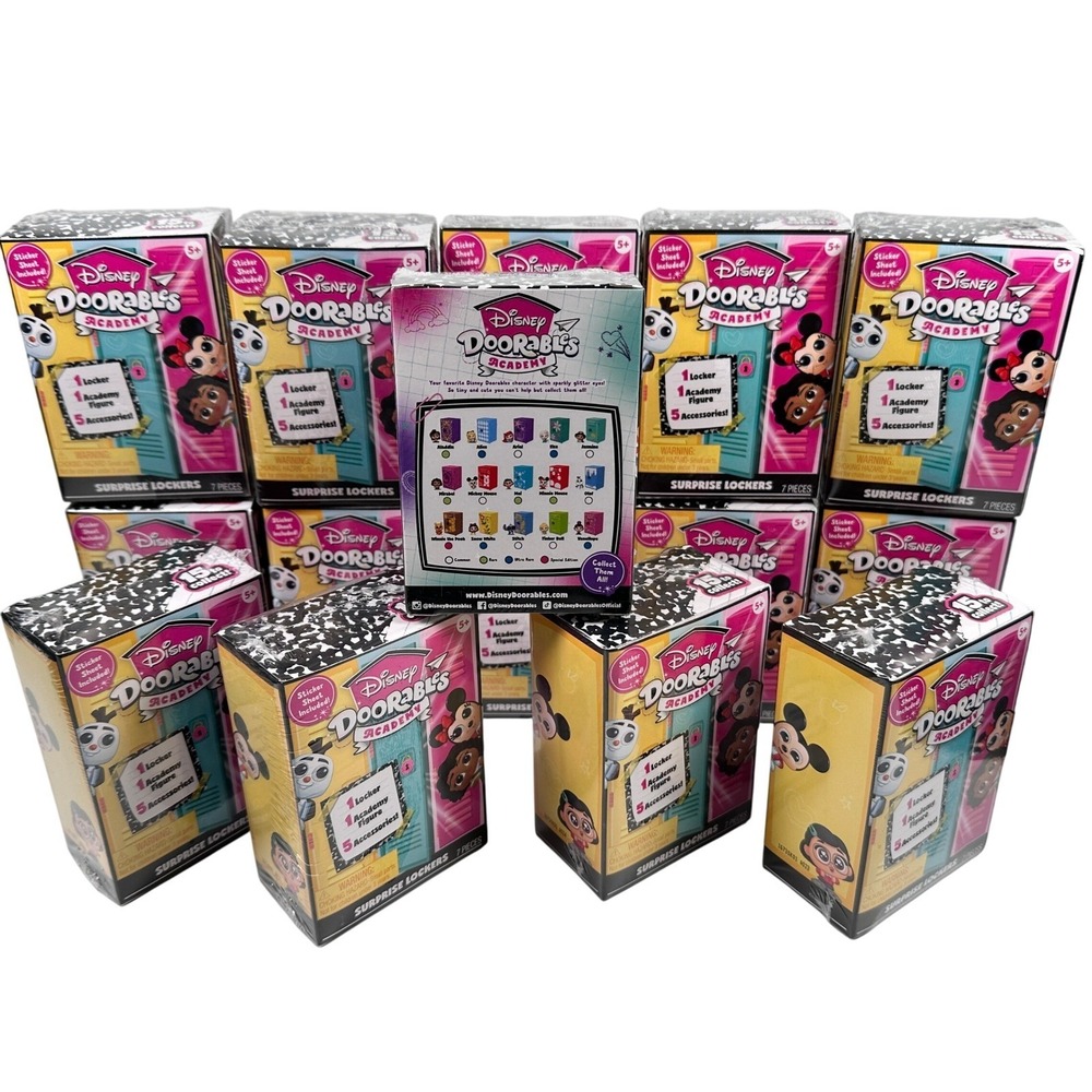 Disney Doorables Academy Lockers Pixar Complete Set of 15 Brand NEW SEALED BOX